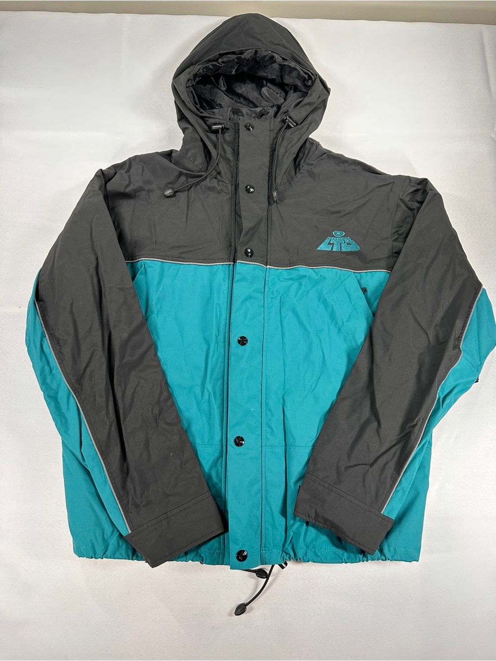 Insomniac LTD Freebasin Teal Black Hooded Jacket XL